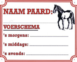 Naam Paard/Voerschema